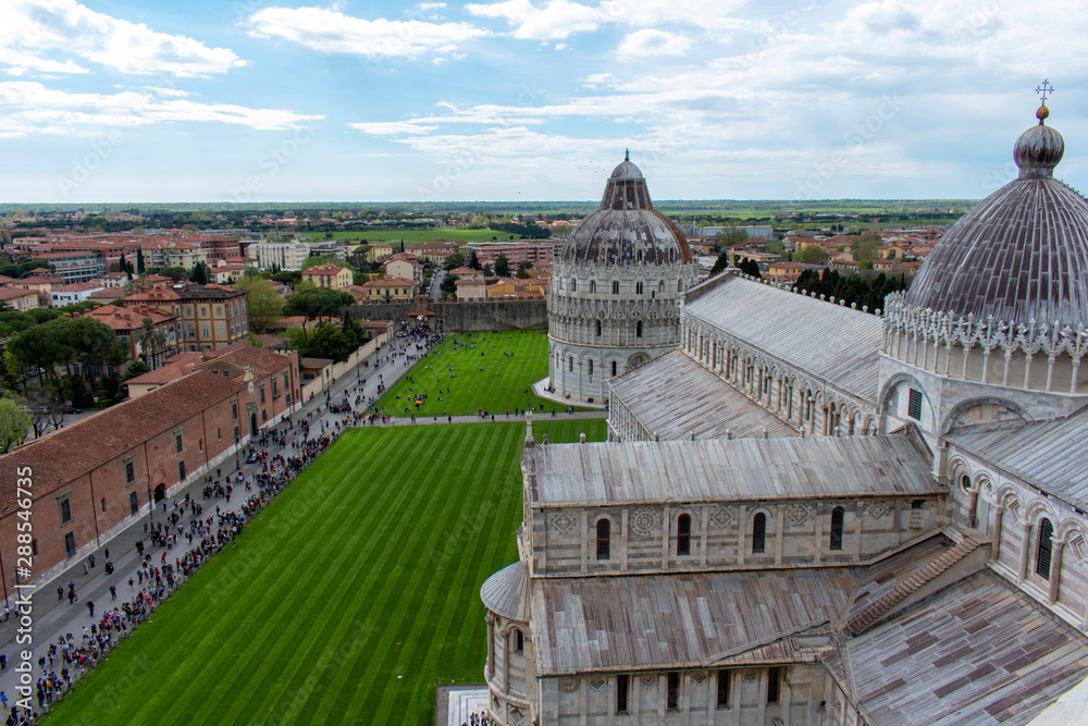 La stupenda vista dalla Torre di Pisa