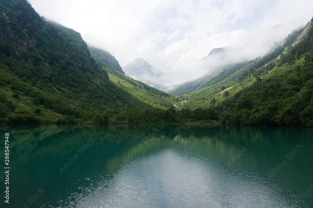 Baduk lakes in Karachay-Cherkessia. Russia. Dombay 2019