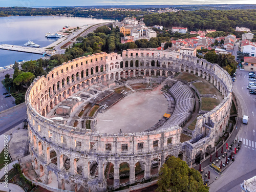 Pula amphitheater in the morning, Croatia