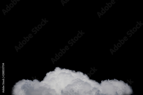 Clouds isolated on  black background with clipping path.Abstract drak.