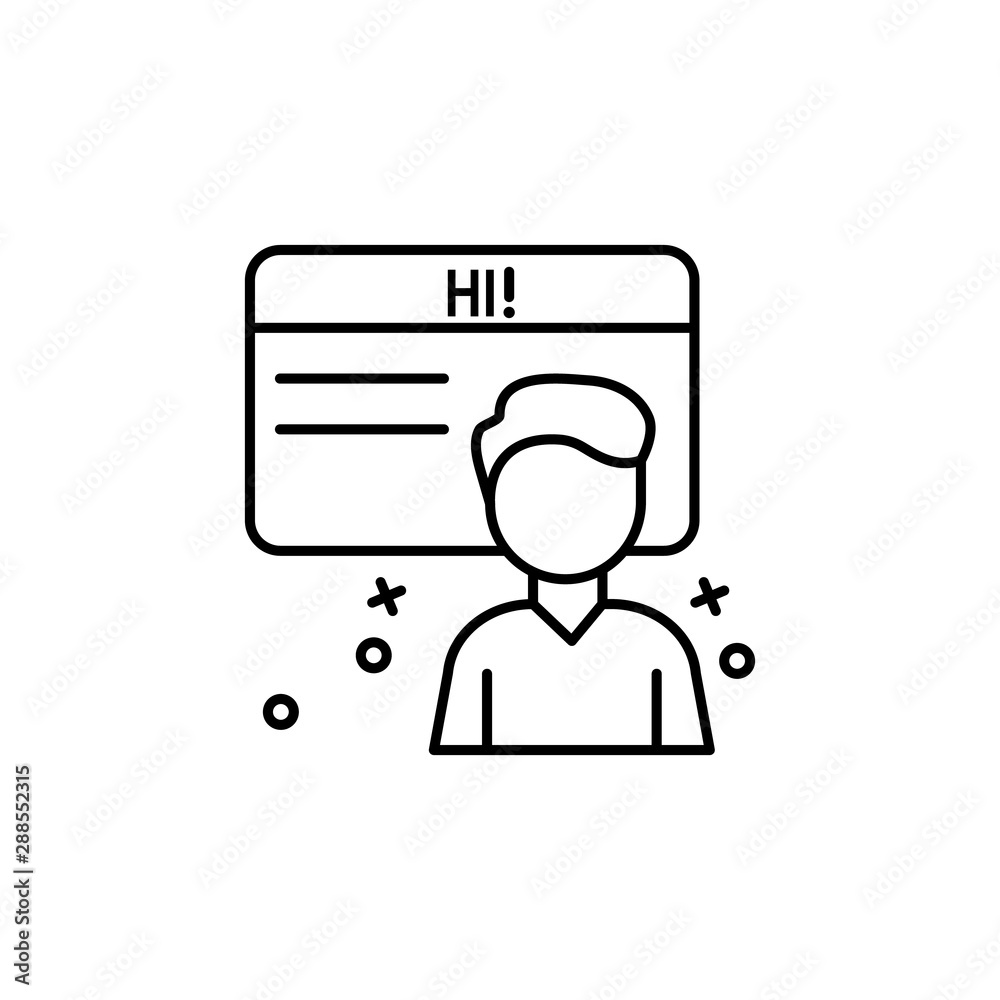 Presentation card businessman icon. Element of friendship icon Presentation card businessman icon. Element of friendship icon