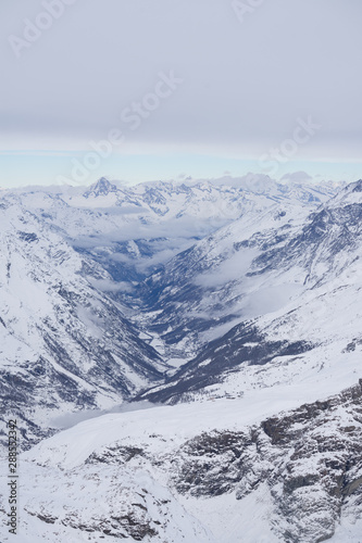 Winter mountain, snow, Glacier rocks, Alps
