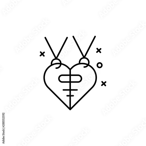 Necklace friendship heart icon. Element of friendship icon