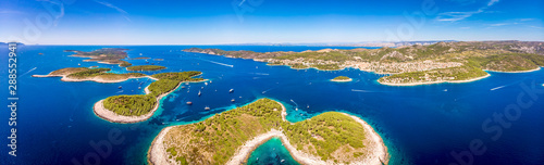 Aerial view of Paklinski Islands in Hvar, Croatia photo
