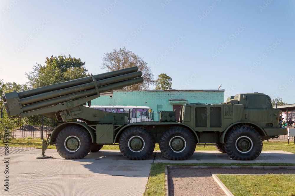 Military equipment of the Russian army of the last century.It is in the park of a small town. Military equipment of the Russian army of the last century.It is in the park of a small town.