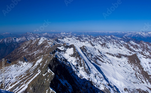 Alps of Italy view from Diaolo di Tenda peak