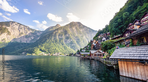 Old village on the edge of the lake.