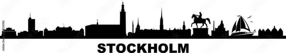 Stockholm City Skyline Vector Silhouette