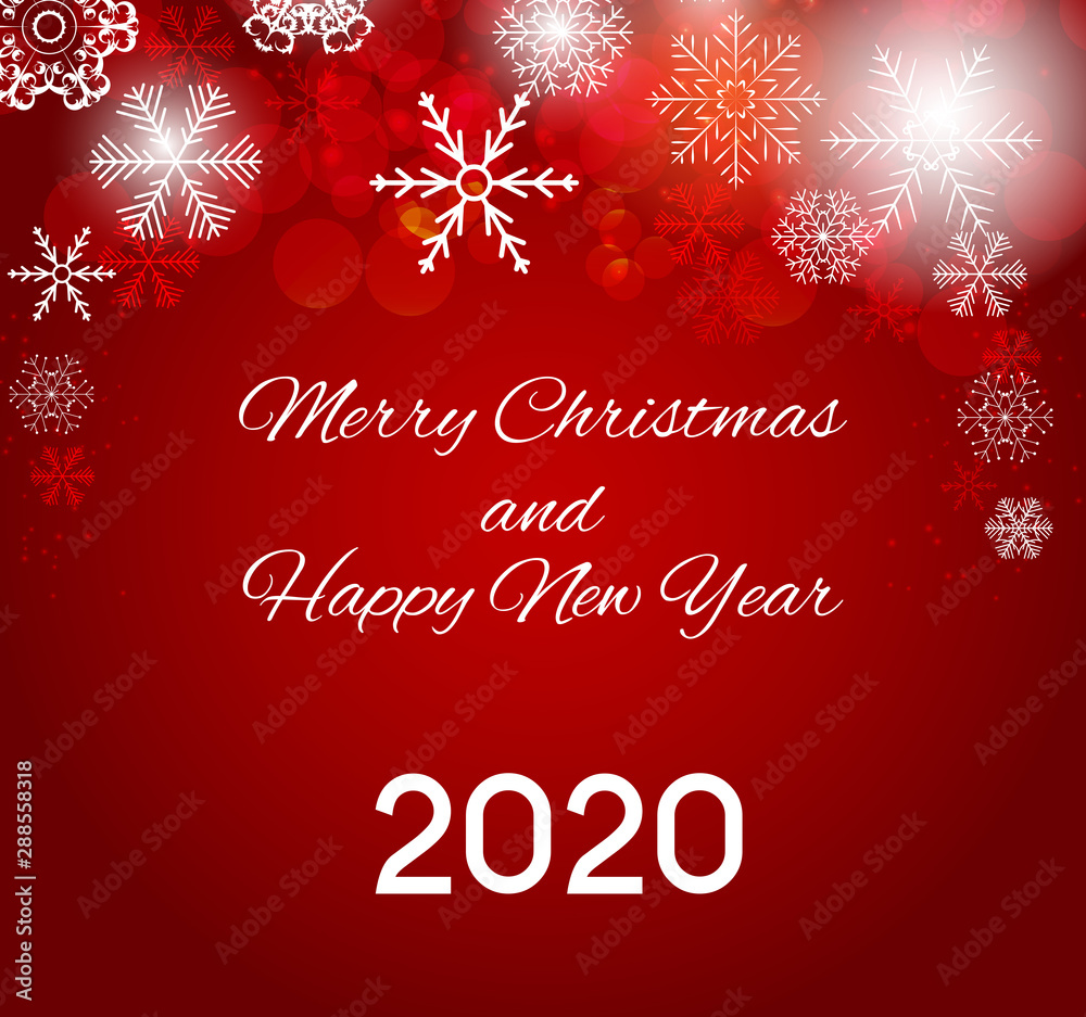2020 New Year and Merry Christmas Background. Vector Illustration