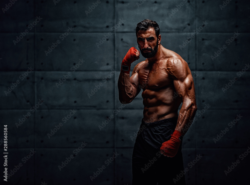 MMA, Kickboxing Men Practicing his Fighting Skills