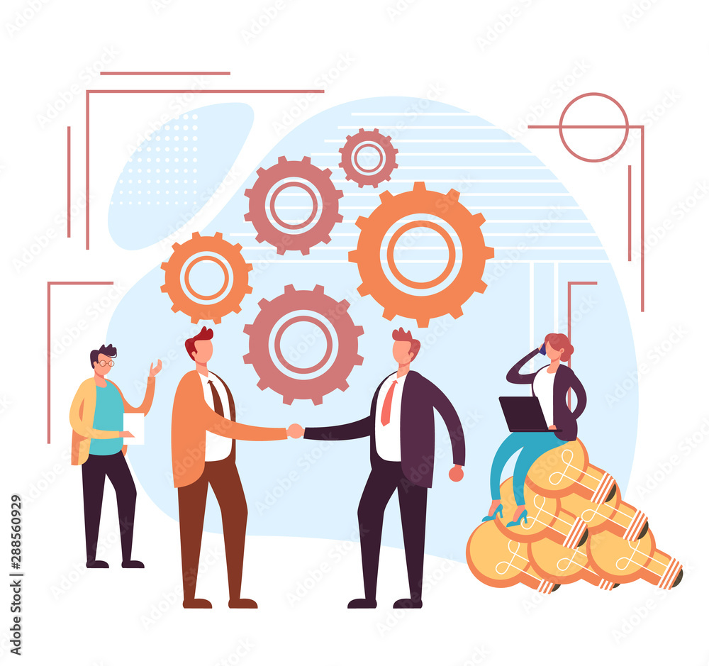 Partnership idea concept. Vector flat graphic design cartoon illustration