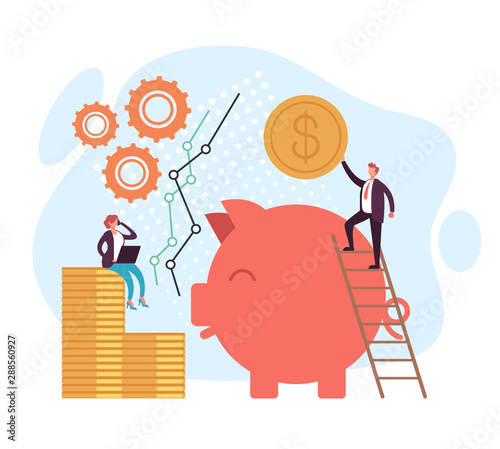 Savings bunking business account concept. Vector flat graphic design cartoon illustration