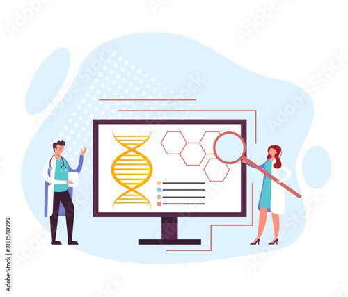 Laboratory medical diagnostics concept. Vector flat graphic design cartoon illustration