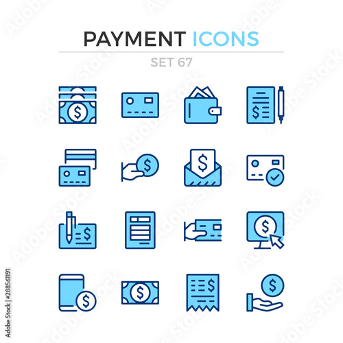 Payment icons. Vector line icons set. Premium quality. Simple thin line design. Modern outline symbols collection, pictograms.