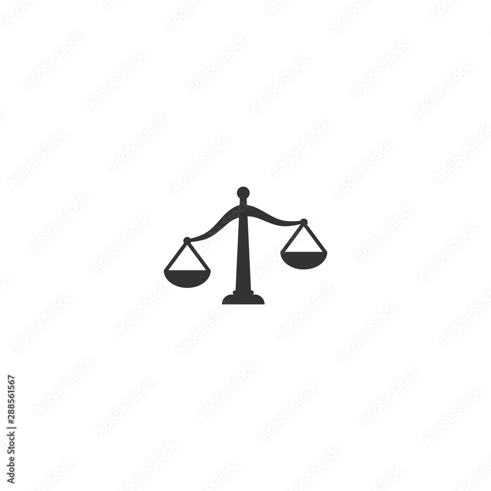 Court scale black vector icon. Justice scale simple legal themed glyph symbol. Court scale black vector icon. Justice scale simple legal themed glyph symbol.