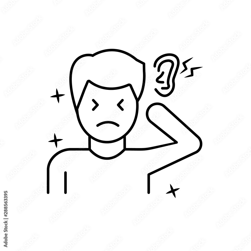 Ear, pain, man, infection icon. Element of allergy icon Ear, pain, man, infection icon. Element of allergy icon