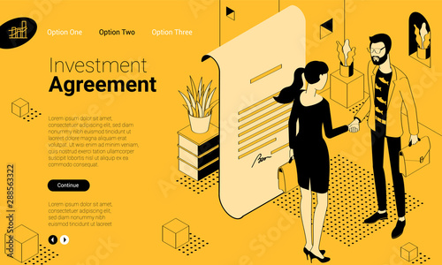 Business people shake hands after negotiation, came to agreement and completed the deal with a handshake. Flat design vector concept for web site and application design and presentation.