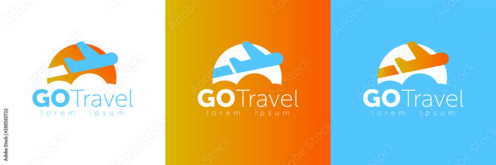 Travel logo template. GoTravel logotype design.