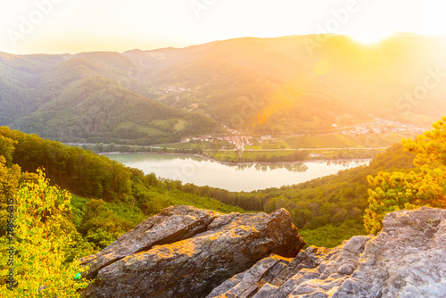 Sunset in Wachau Valley with Danube River, Austria © pyty