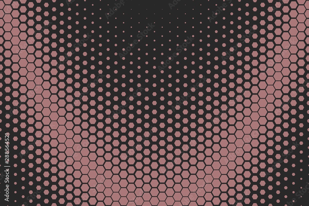 Obraz premium Red Descending Hexagonal Pattern (Parabolic, Dark)