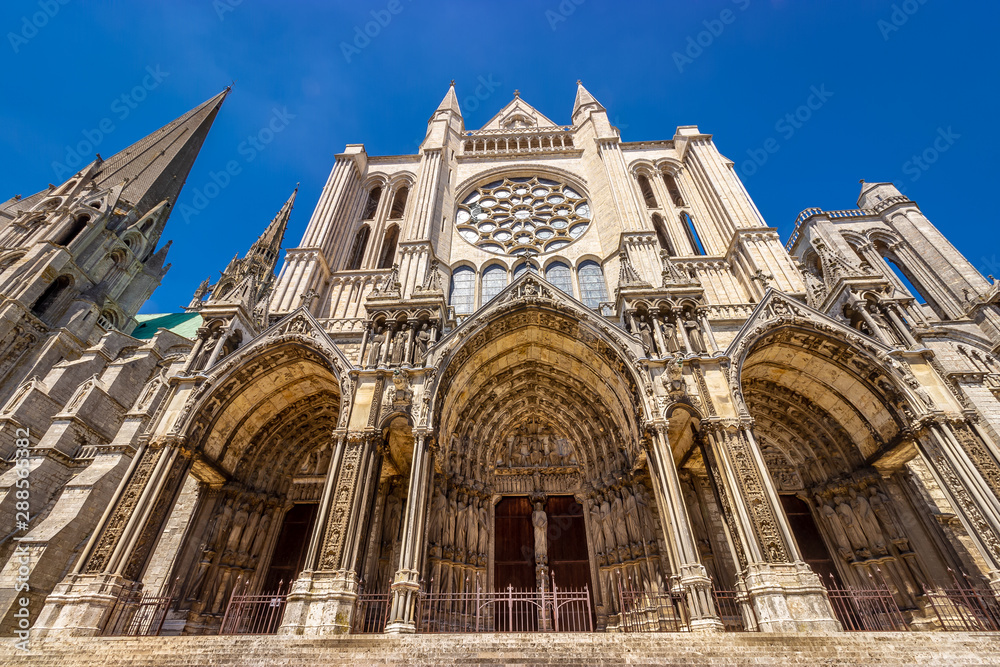 Chartres, France - Outside the Chartres Cathedral (UNESCO World Heritage)