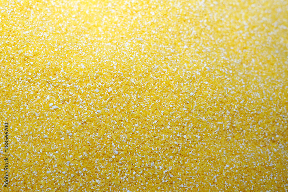 top view of corn flour as food background