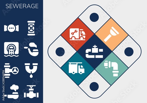 sewerage icon set