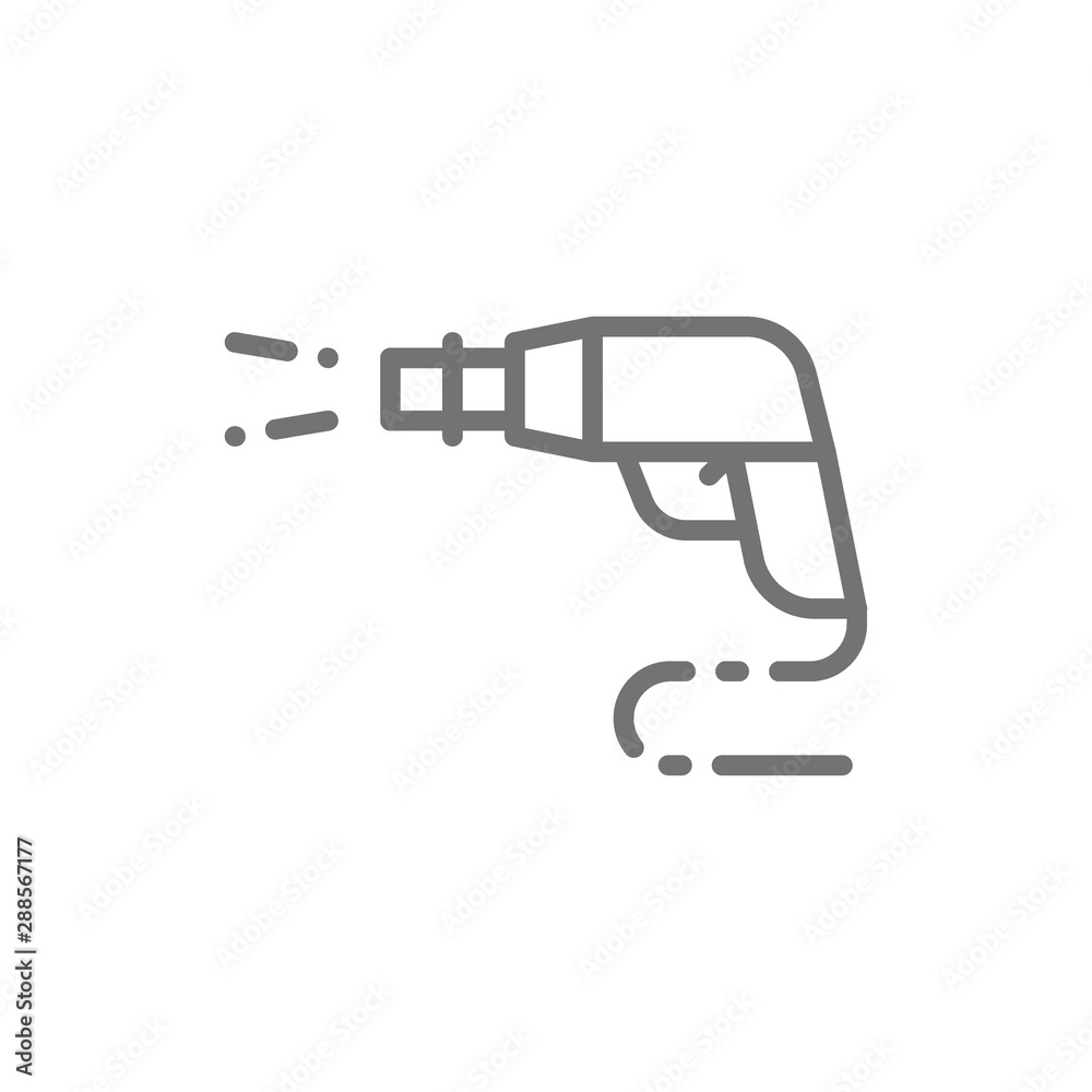 High pressure car wash spray gun line icon. High pressure car wash spray gun line icon.