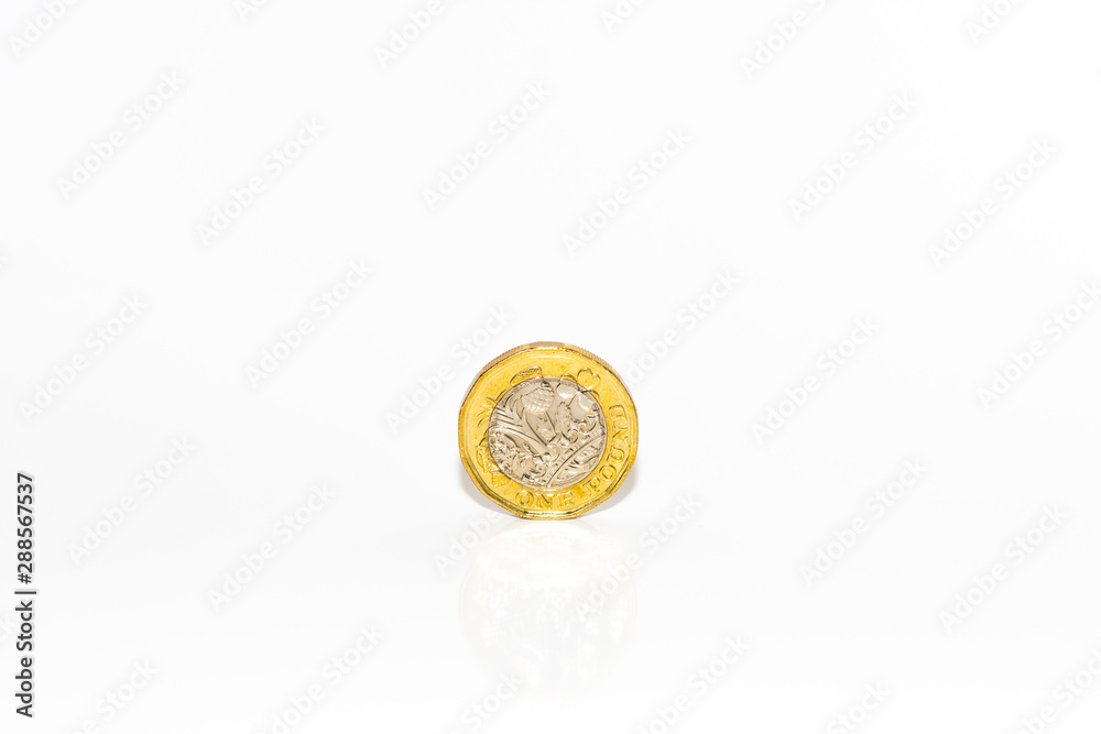 One Point coin on white background