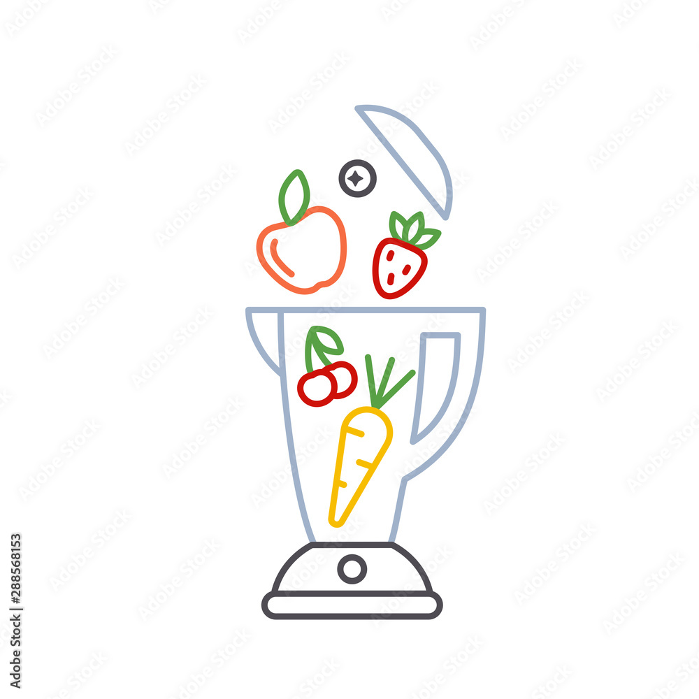 blender icon with fruits blender icon with fruits