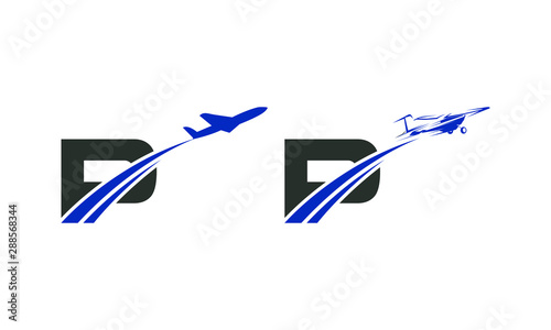P Letter with Aviation Logo Design