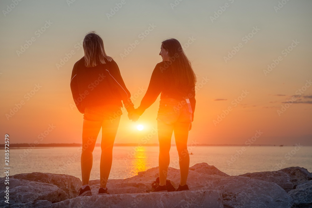 friends at sunset