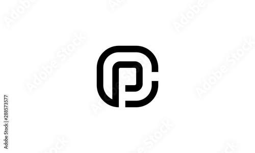 initial letter C and P logo design template