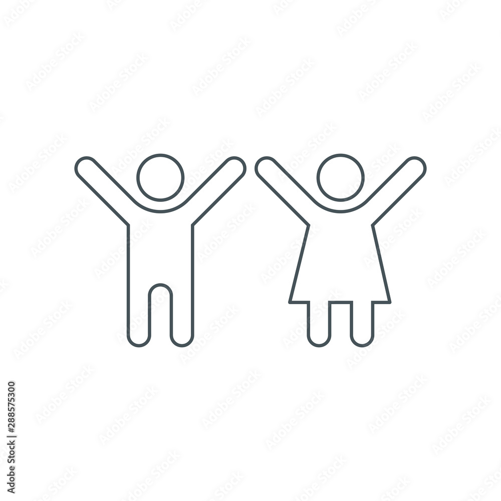 Icon children boy and girl. Vector illustration Icon children boy and girl. Vector illustration