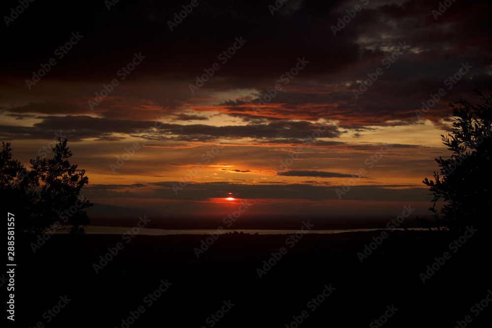 Fototapeta premium Sunset and Smoke