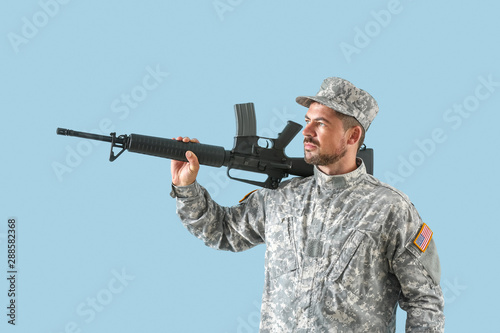 Soldier with assault rifle ...