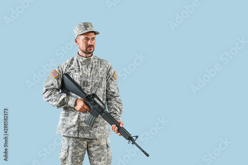 Soldier with assault rifle ...