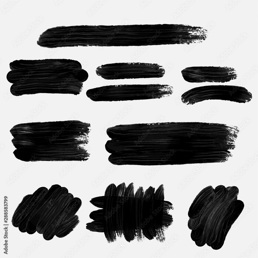 Brush grunge paint vector set.Vector paintbrush set. Grunge design elements. Brush grunge paint vector set.Vector paintbrush set. Grunge design elements.