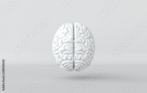 3d brain rendering illustration template background. The concept of intelligence, brainstorm, creative idea, human mind, artificial intelligence.