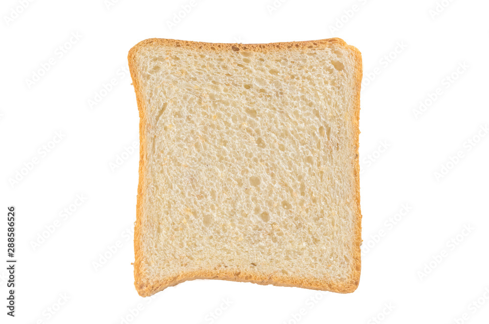 top view of single bread slice isolated on white background top view of single bread slice isolated on white background