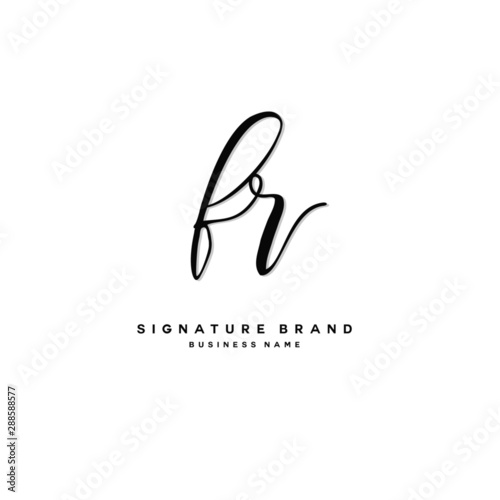 F R FR Initial letter handwriting and  signature logo concept design.
