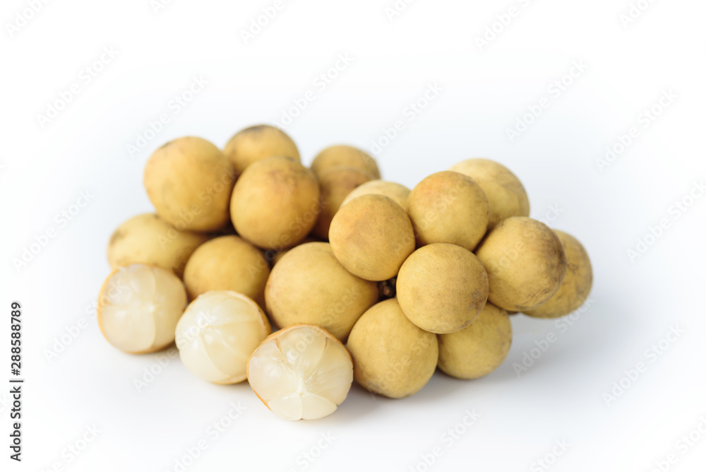 Longkong fruit on white background, Thai fruit Longkong fruit on white background, Thai fruit