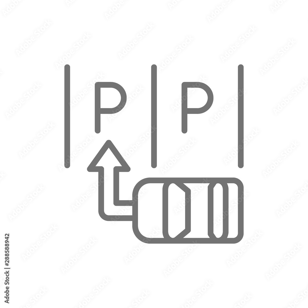 Car parking scheme line icon. Isolated on white background Car parking scheme line icon. Isolated on white background