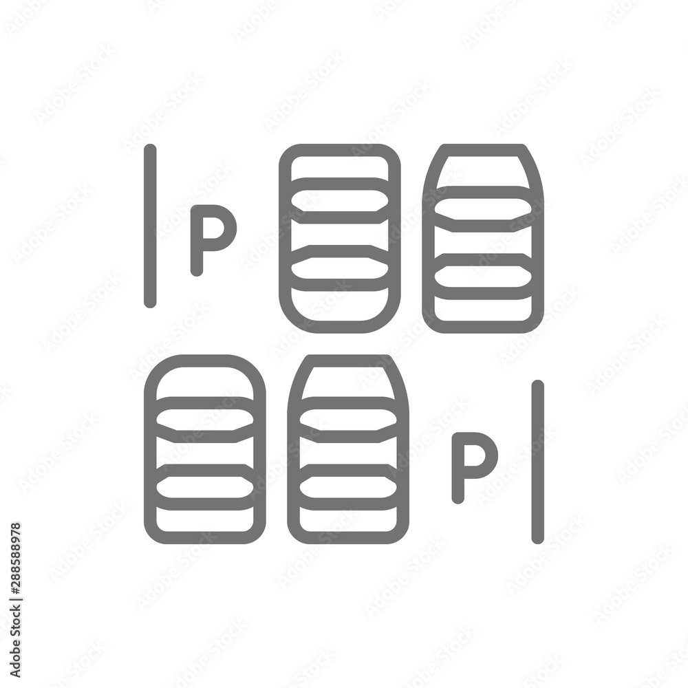 Car parking space line icon. Isolated on white background