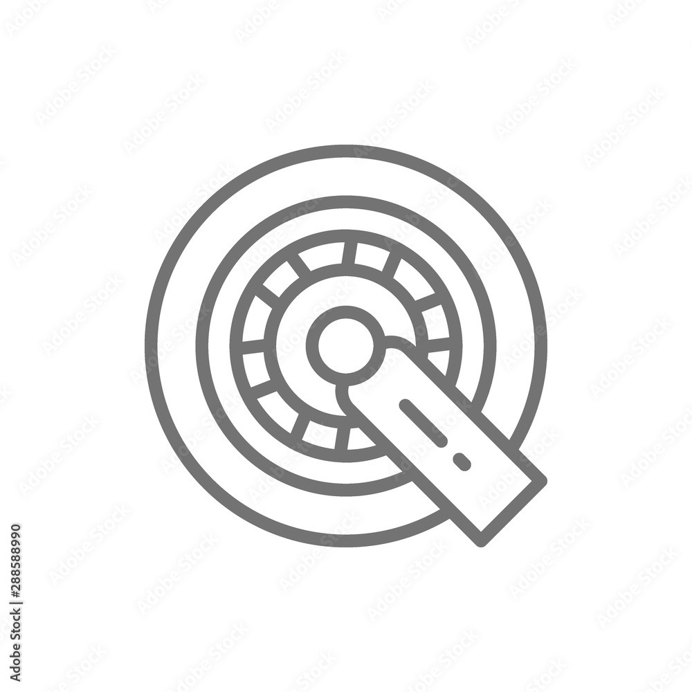 Car wheel lock line icon. Isolated on white background Car wheel lock line icon. Isolated on white background