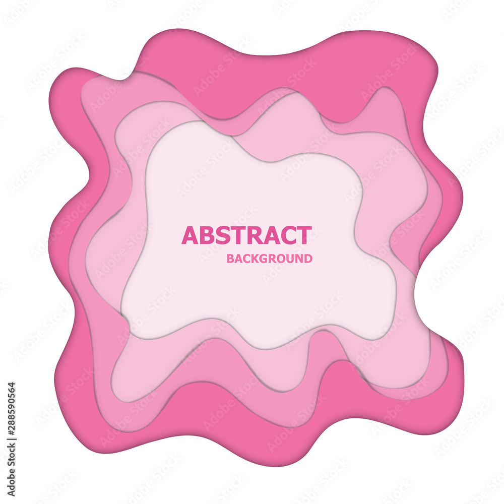 Pink paper cut abstract background