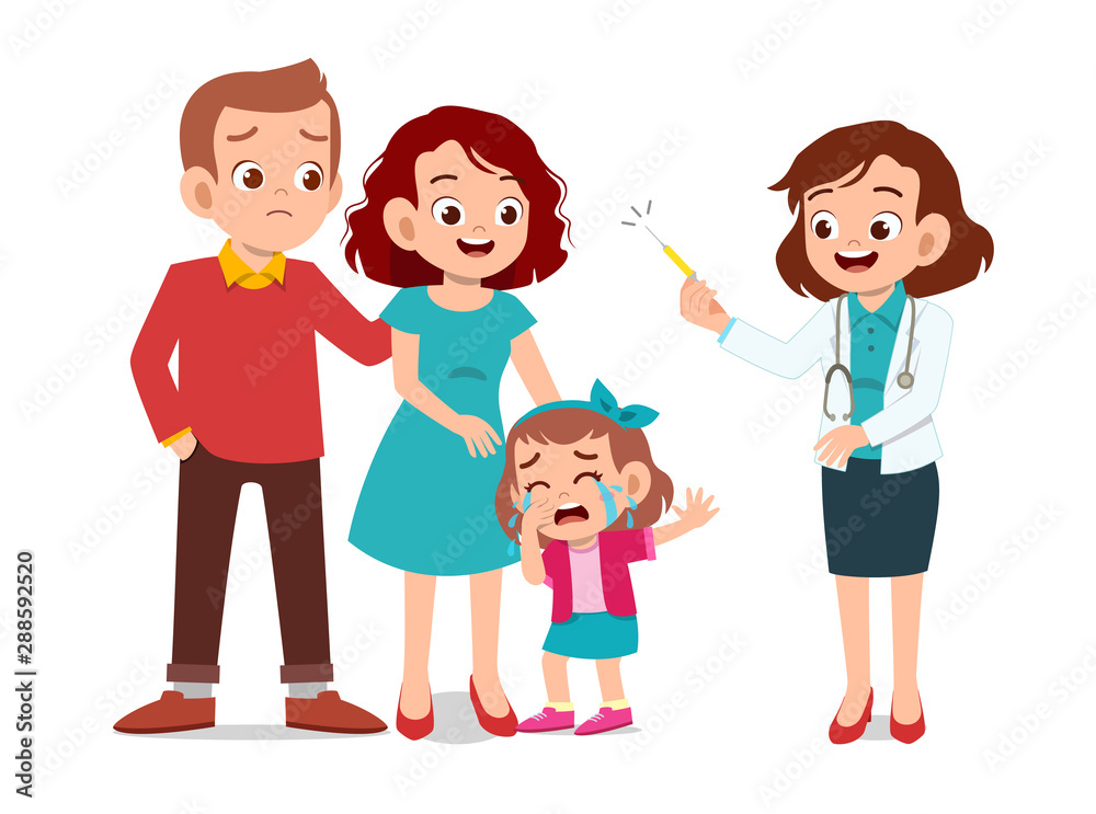 kids with parent doctor examination