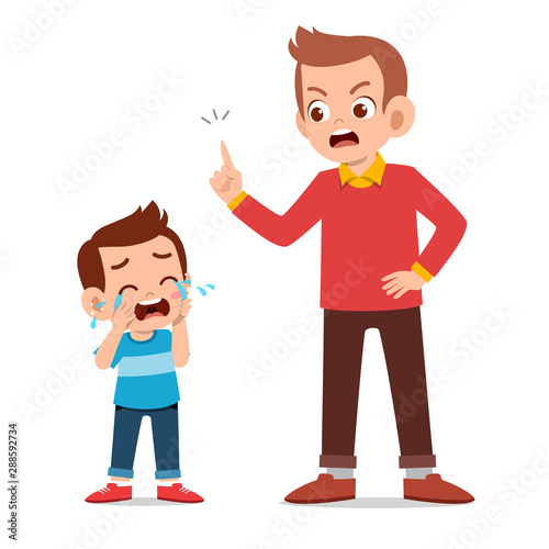 parent with kid child cry illustration