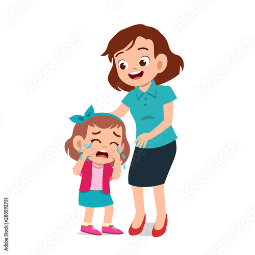 parent with kid child cry illustration