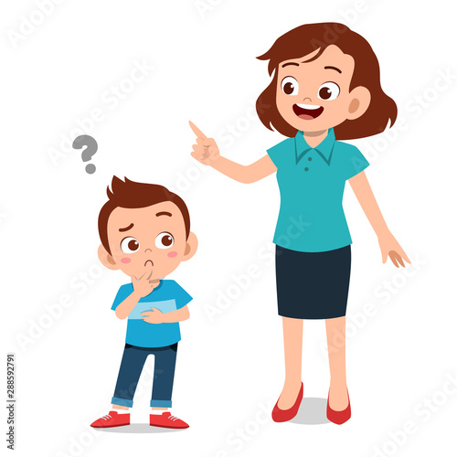 parent help teach kid illustration